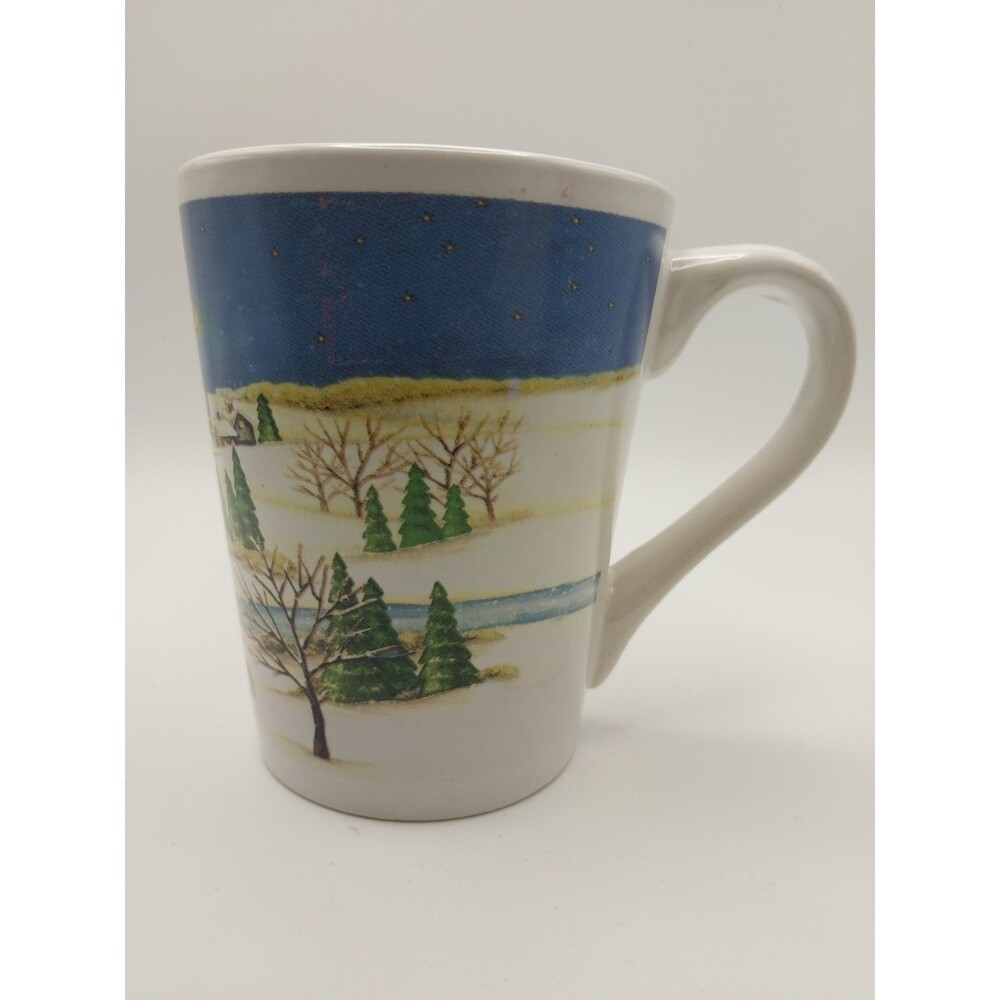 Reindeer Snow Cottage Christmas Season Coffee Tea Mug by Holiday Seasons New